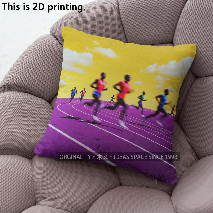 Running Track Sport Throw Pillow Covers Pattern Cushion Cover Suitable for Sofa Bedroom Car Pillow Cover