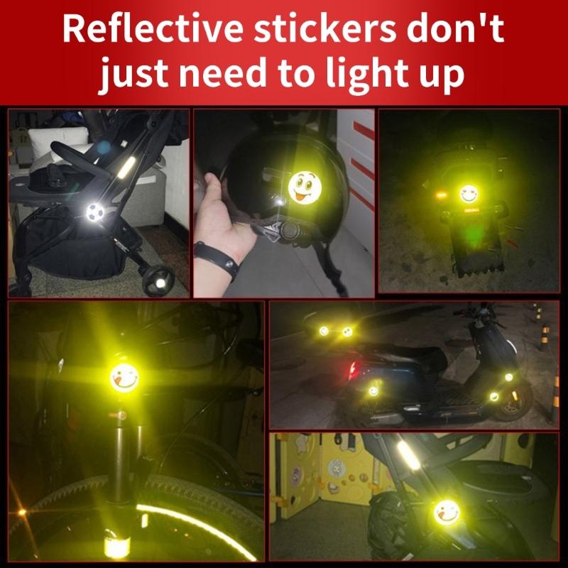 Set of 4 Reflective Bike Stickers Waterproof Designs Bicycles Reflector for Improved Nighttime Riding Safety & Visibility