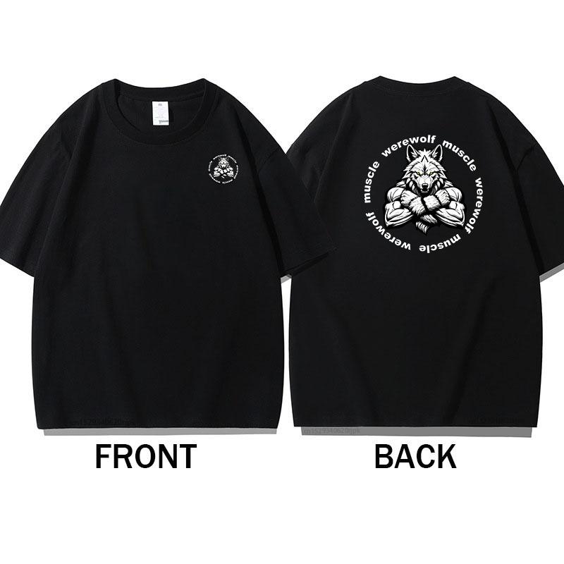 

Werewolf muscle cotton TShirt Graphic Style Streetwear Casual Vintage Modern - Men s Summer Cotton Graphic Tee S разноцветный