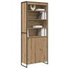 Tall Cabinet Rustic Oak Finish 79 x 36 x 200 cm