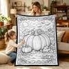 Kids Coloring Blanket Family DIY Painting Activity Gift Animal Themed Soft Throw
