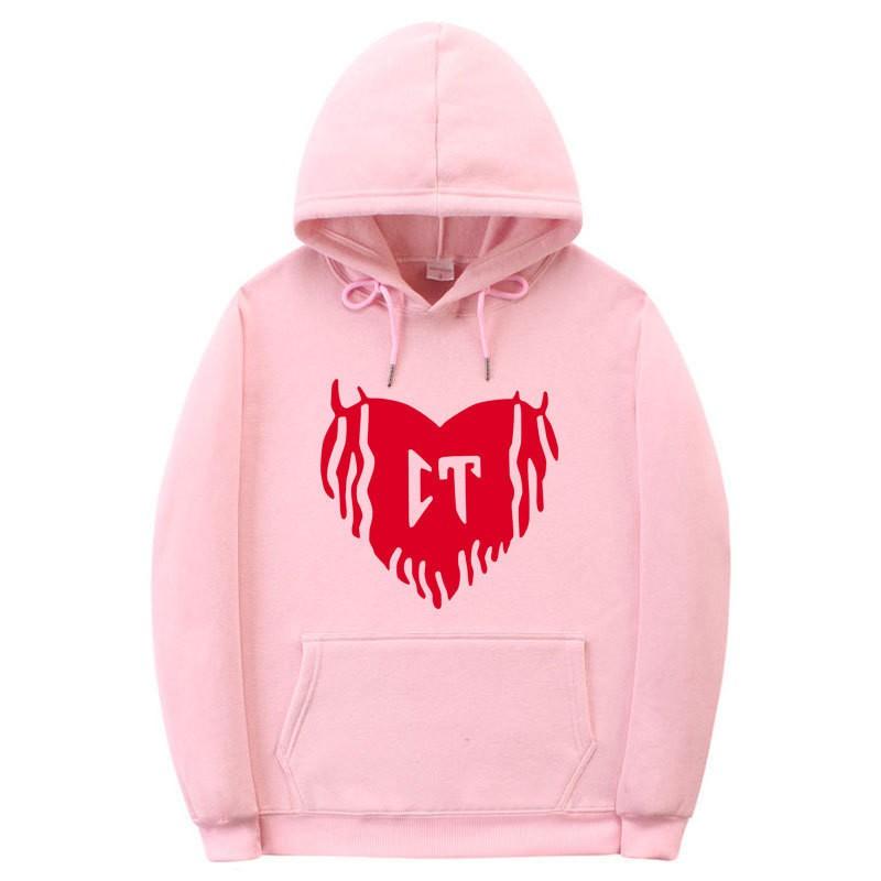 Unisex Oversized Hooded Sweatshirt With Printed Design Ribbed Hem Loose Fit Long Sleeve Cotton Pullover Winter