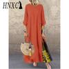 HNXC 12 Color Women Fashion Casual Loose Long Sleeve Floral Print Party Maxi Dress Plus Size Vestidos Longos Robe