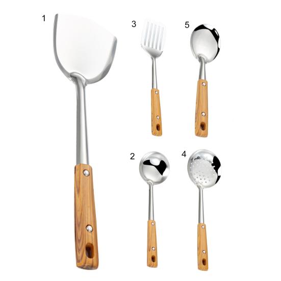 Good Soup Colander Shovel Cutlery Supplies Rounded Edge Stainless Steel Wok Shovel