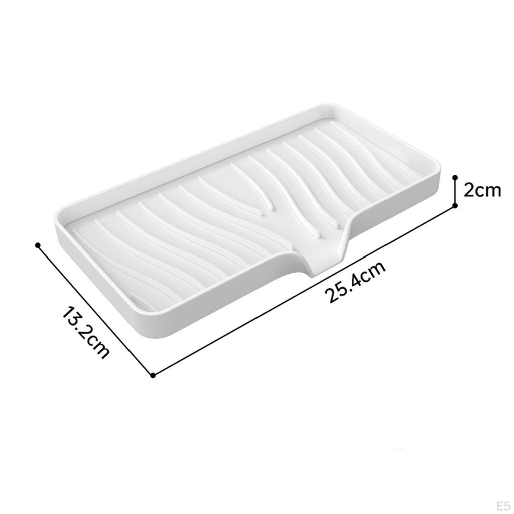 Kitchen Soap Tray, Sink Sponge Tray Holder Self Draining Silicone