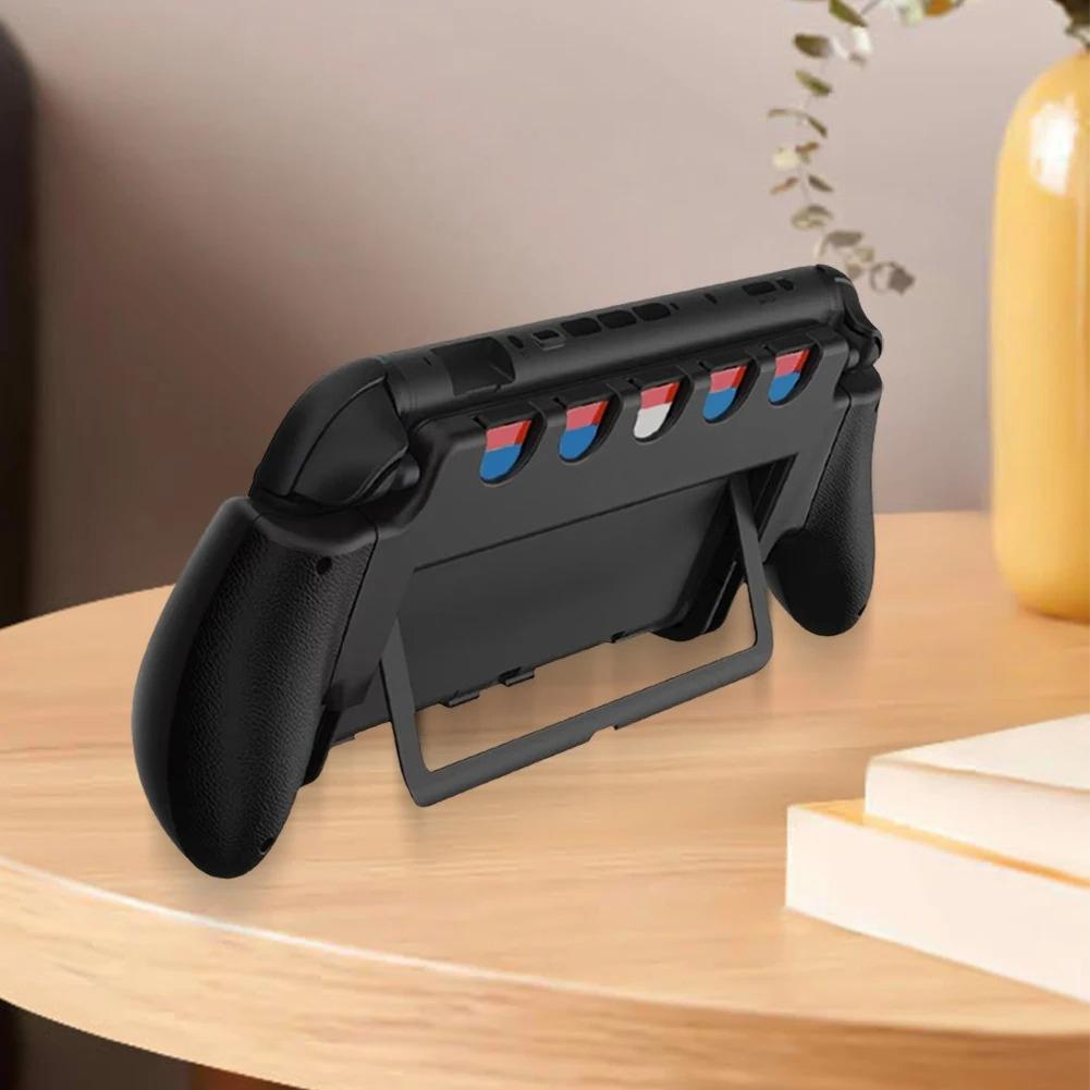 For Switch 2 Grip with Stand Comfortable & Ergonomic Grip Holder 5 Game Slots Protective Case Anti Slip Grip Holder