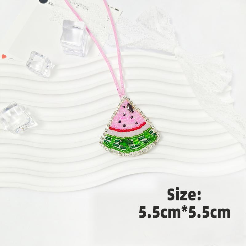 3D Ocean Theme Patches Handmade Rhinestone Beaded Patches with Hanging Rope Crystal Bag Lanyard Patch Beading Applique