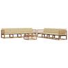 Outdoor Sofa Set with Cushions 9 Pcs Natural and Beige