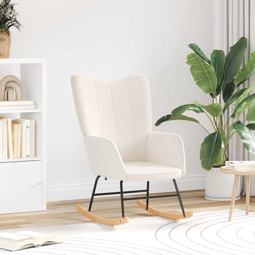 Rocking Chair Cream Sherpa Fabric
