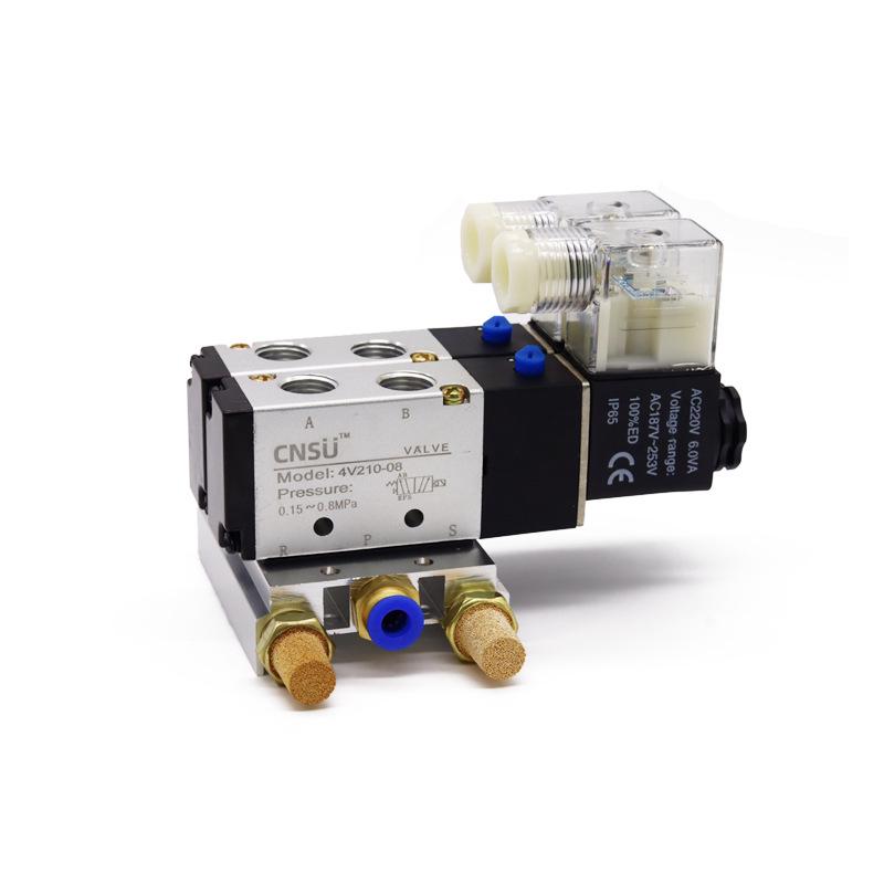 4V210-08 Solenoid Valve DC24V, Pneumatic 4V310-10 Control Valve, 4V410-15 Two-Position Five-Way Valve AC220V