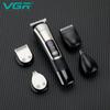 VGR 111 5-in-1 Men's Care Nose Hair Sculpting Electric Fader Shaving Hair Clipper Hair Trimmer Set Smart Digital Display LED Shaver Safe and Hygienic