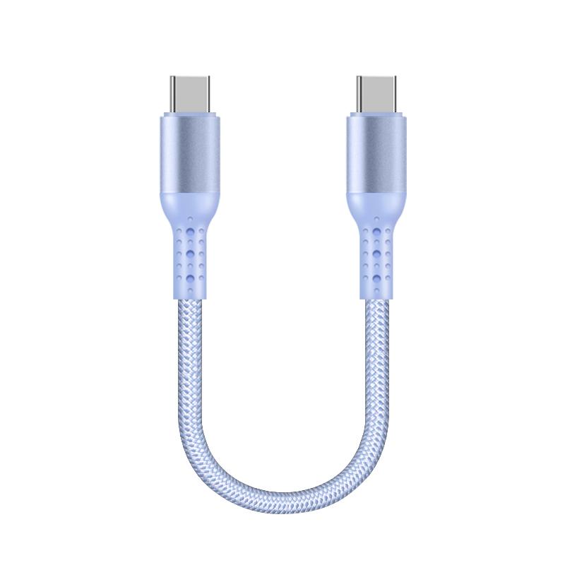 Factory Short USB Type-C Cable 5A Fast Charging 90 Degree Elbow Braided Portable Data Cable for iPhone