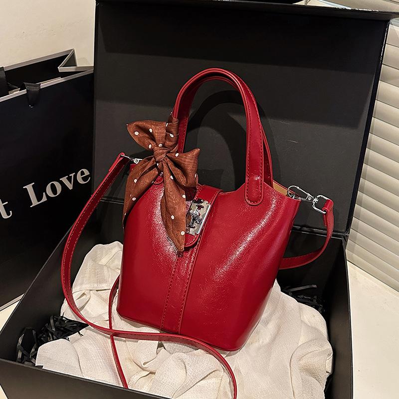 Summer new fashion silk scarf bucket bag mother and child bag portable shoulder messenger women's bag