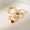Titanium Steel Ring for Women, Niche Light Luxury High-end Stainless Steel Plated with 18K Gold, Inlaid Square Zircon Ri