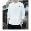 Spring Autumn O Neck Embroidery Sweashirt Male Long Sleeve Loose Casual Fashion Bottomed Pullover Top Men