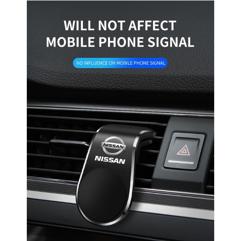 1ks Magnetický držák na telefon do auta ve tvaru L, speciální pro auto, s emblémem pro Nissan Nismo Tiida Teana ALTIMA SYLPHY MURANO KICKS QASHQAI GTR