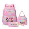 3Pcs/Sets Mochila Backpack Colorful Schoolbag Pencil Case Lunch Bag for Students School Bags Pen Bags