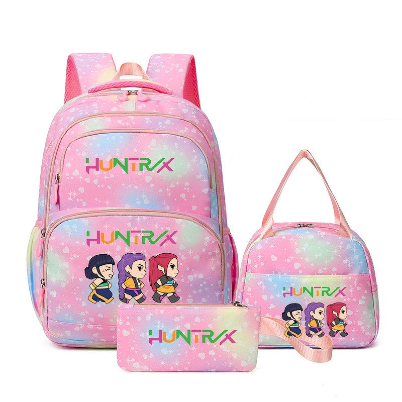 3Pcs/Sets Mochila Backpack Colorful Schoolbag Pencil Case Lunch Bag for Students School Bags Pen Bags