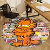 Garfield Pattern Round Rug, Indoor/Outdoor Mat, for Picnic, Gameroom, Bedroom, Office, Living Room, Home Decor Carpet, Birthday Gift