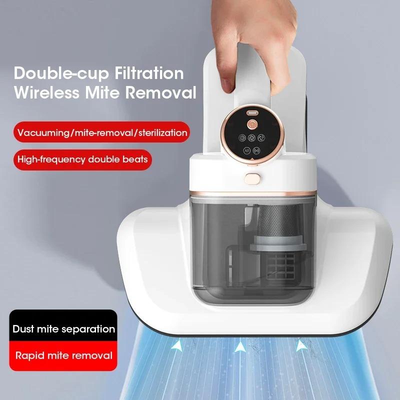 Portable Handheld Wireless Great Suction Mite Remover with Ultraviolet Sterilization for Home Bedding Mattress Vacuum Cleaner