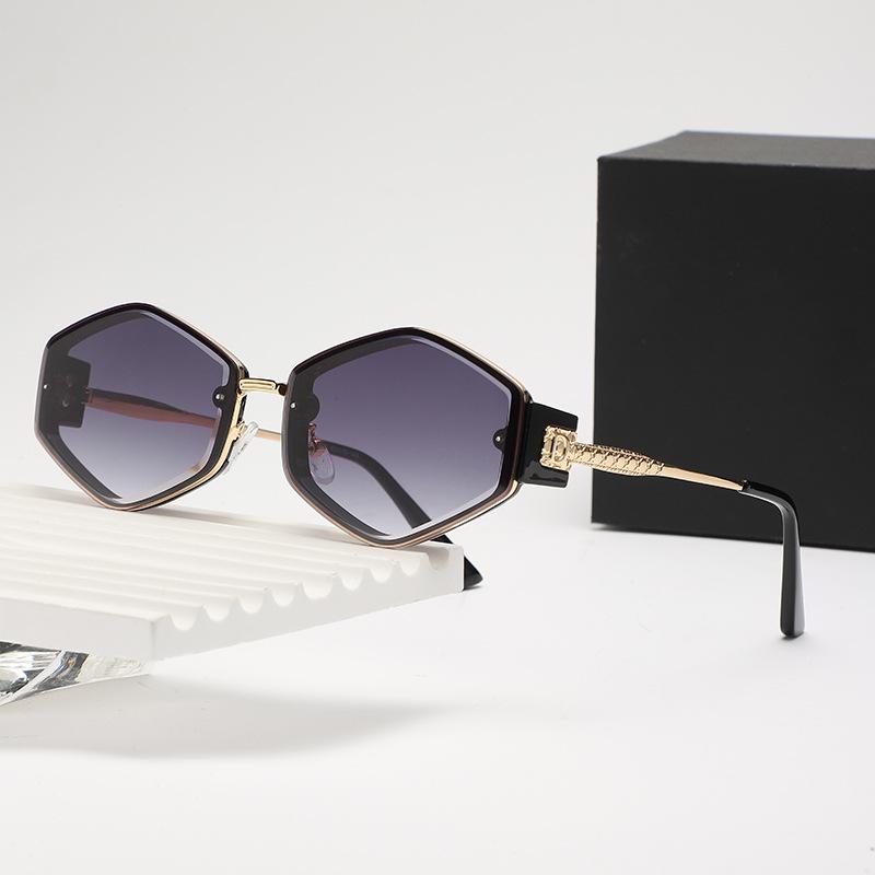 New Fashion Brand Designer Luxury Sunglasses Women Vintage Rimless Letter Party Shades Glasses Outdoor Travel Sunglasses
