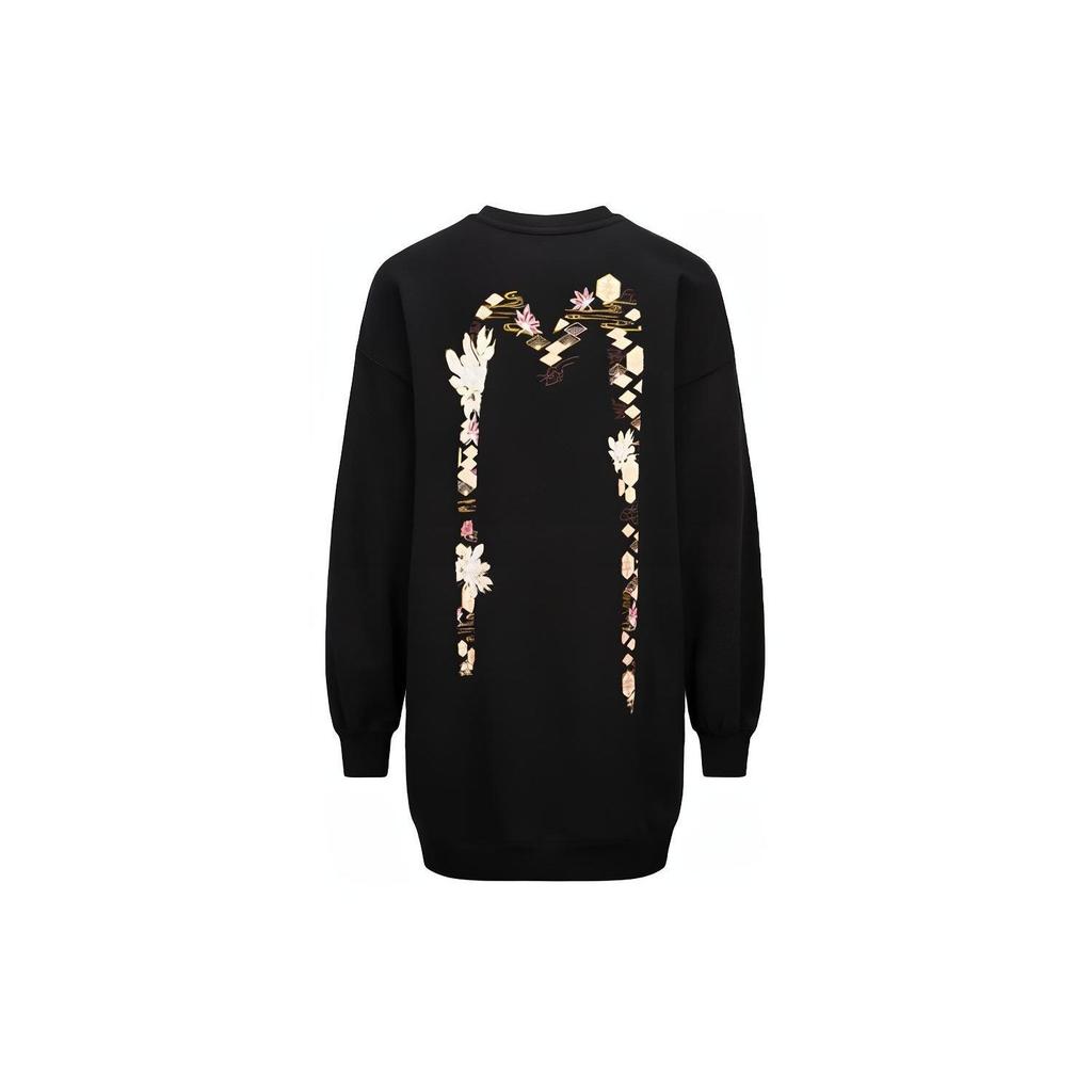 Evisu Aw21 Logo Floral Pattern M Mid-Length Sweatshirt Women sweatshirt Black 2EAHTW1TU366OSCT