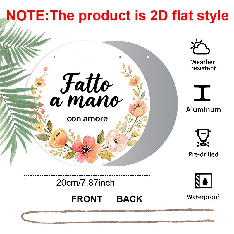 2D Flat Retro Aluminum Wall Stickers in Various Sizes. Italian Handmade Themed Hangings with Watercolor Floral Arrangements. A Perfect Choice for