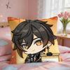Zhongli Cute Genshin Impact Cushion Cover Square Short Plush Pillow Case Living Room Sofa Home Decor Funda X