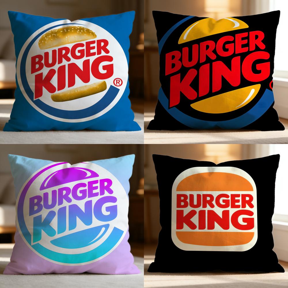 Popular BBurger Kinged Cushion Cover Soft Washable Pillow Case Multi-Scene for Couch Bed Travel Office Use