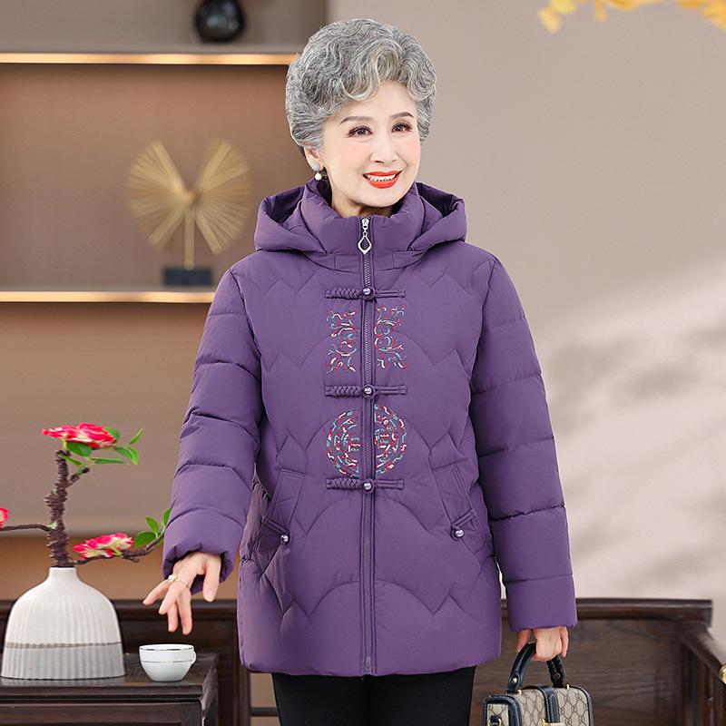 Cozy Chinese-Style Cotton Jacket for Middle-Aged & Elderly Women - Autumn/Winter Edition