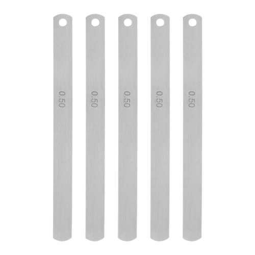 uxcell Mn Steel Gap Gauge, 0.5mm Thickness, 150mm Length, Metric Filler Thickness Gauge, Gap Measurement Tool, Single Blade, 5 Pieces
