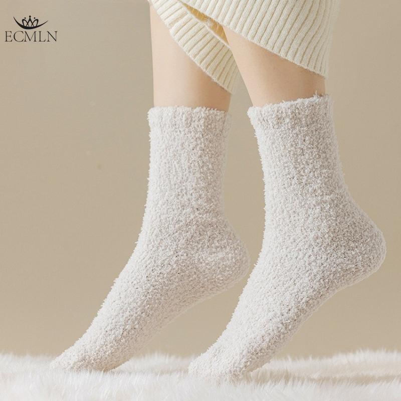 Coral Fleece Socks Autumn and Winter Women's Mid-calf Socks Non-shedding Fleece-lined Warm Sleep Socks Floor Socks