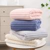 Candy strip fleece towel, enlarged thickened coconut milk strip, coral fleece bath towel, skin-friendly and water-absorbing quick-drying adult beach