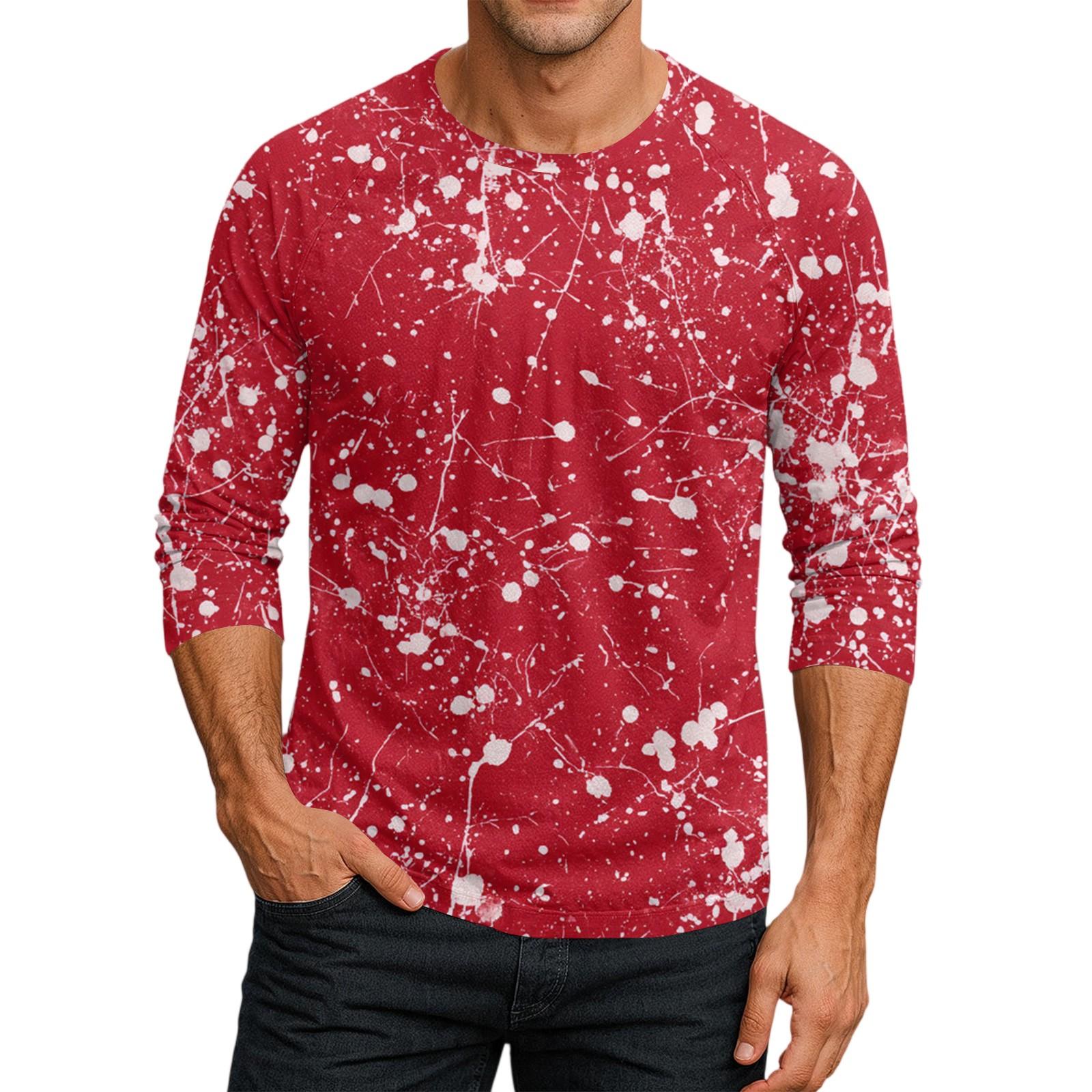 

Мужской топ-футболка с круглым вырезом и рукавами-плунжерами XXXL красный