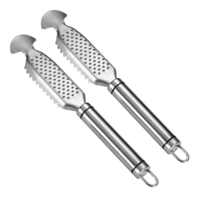 

Set of 2 Steel Fish Descaler Remover Garlic Grater With Nonslip Handle Fish Scale Scraping Tool For Homes Kitchen Use 1