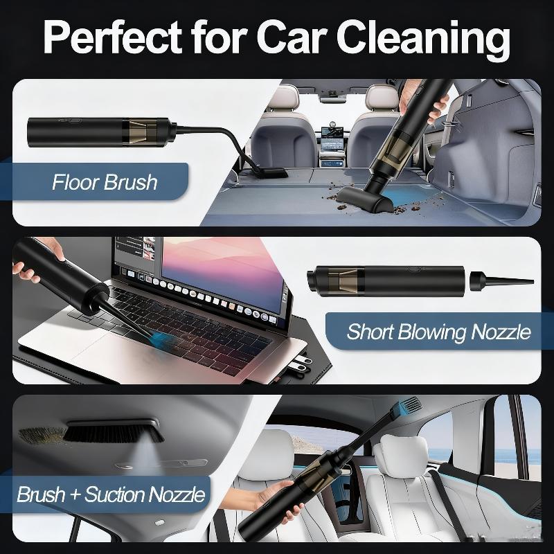 13000pa Mini Portable Vacuum Cleaner Cordless Handheld Vacuum with 3 Suction Heads Easy To Clean for Desktop Keyboard Car Tools