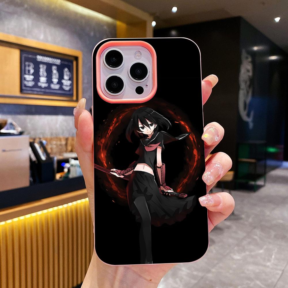 Akame Kurome Jelly Doppelschicht Rosa Handyhülle für iPhone 17 16 15 14 13 12 11 Air Pro Max Plus Schutzhülle