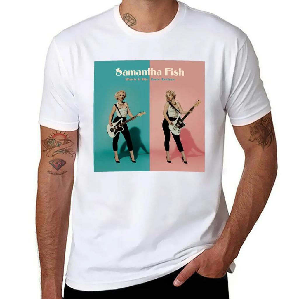 Samantha Fish Musica Cantante Band Maglietta neri taglie forti top magliette magliette grafiche ragazzi bianchi Maglietta in cotone da uomo