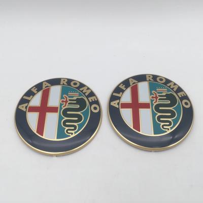 2026 Hot Sticker 2pcs forAlfa Romeo 147 156 159 74mm Car Front Hood Emblem Bonnet Grille Sticker Rear Trunk Badge Decal Styling