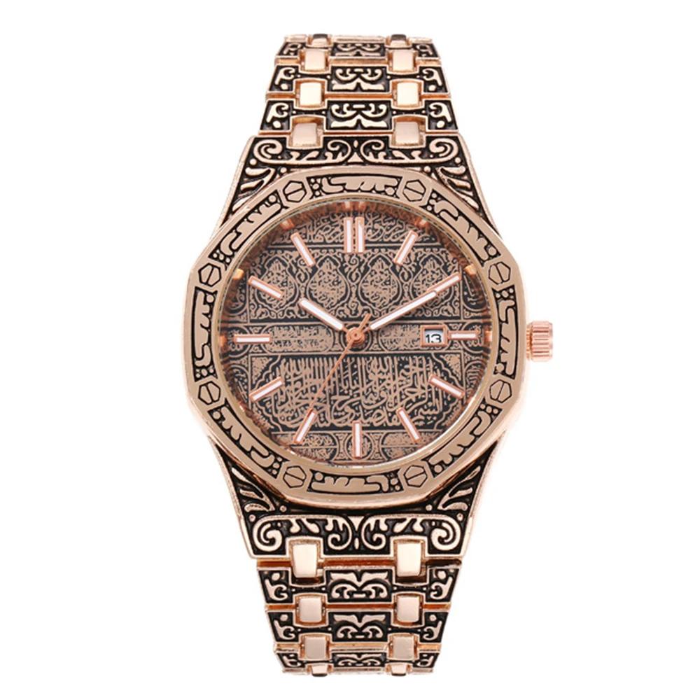 

Luxury Men s Quartz Watch Retro Business Men Watches Large Dial Alloy Strap Luminous Calendar Men s Quartz Wristwatch