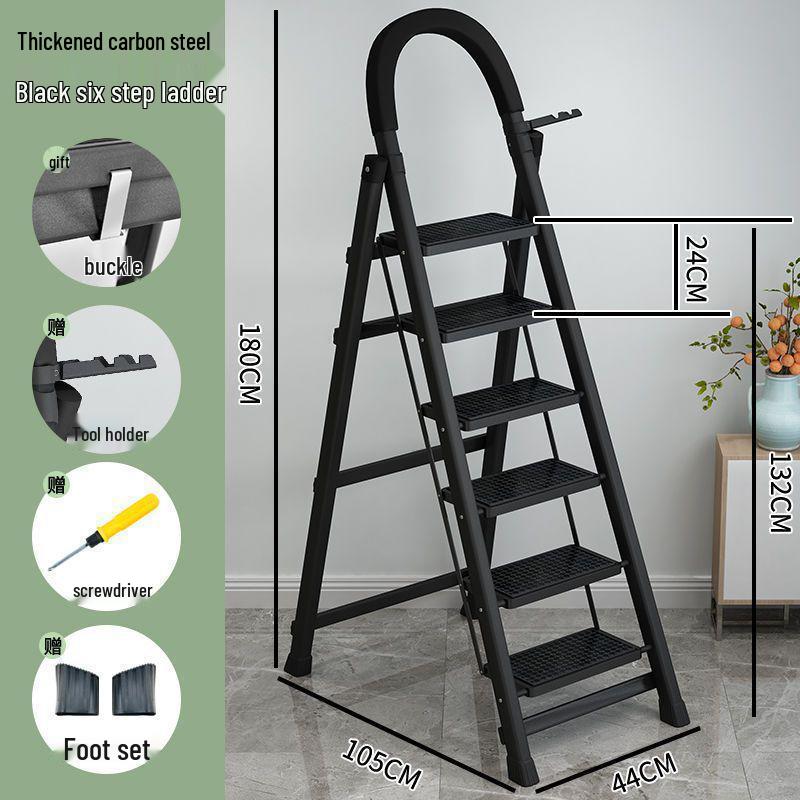 Fengrong Multi-Functional Telescopic A-Frame Step Ladder (Carbon Steel)