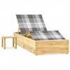 Day and Night - Day and Night Garden Lounger with Impregnated Pine Wood Table and Cushion
