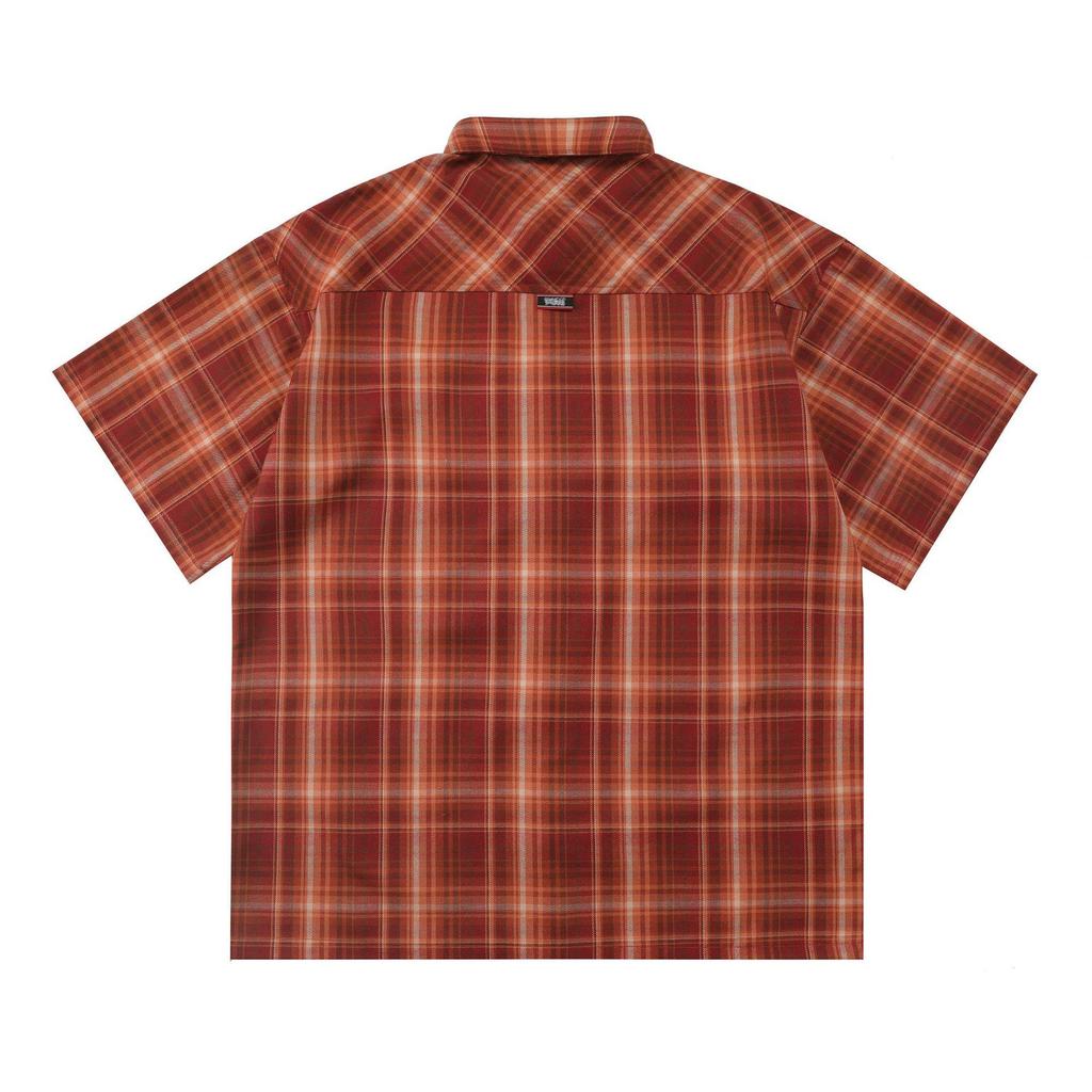 Västkust Chicano Gangsterstil Kursiv Skrift Rutig Skjorta