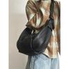 Koreańska Retro Miękka Skóra Plisowana Torba Crossbody Croissant