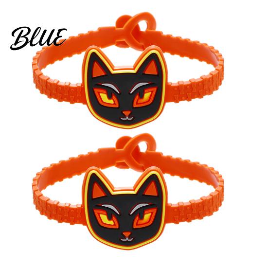 Adjustable Halloween Bracelets 2PCS Cartoon Bracelets Ghost/Pumpkin/Black Cat/Skull/Witch/Little Devil Shape Cute Witch And Skeleton Wristbands Soft