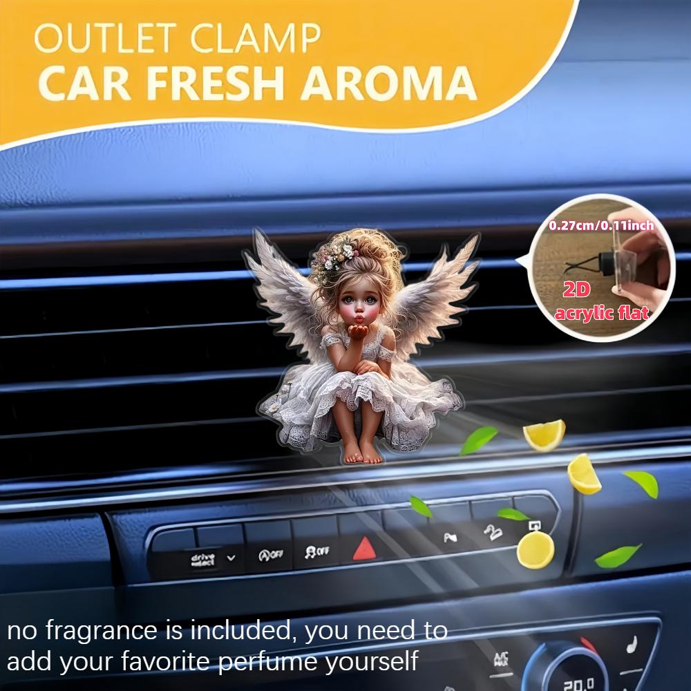 2D flat girl car vent clip decorative diffuser (fragrance not included), car interior decoration, aromatherapy clip, ideal for holiday gifts