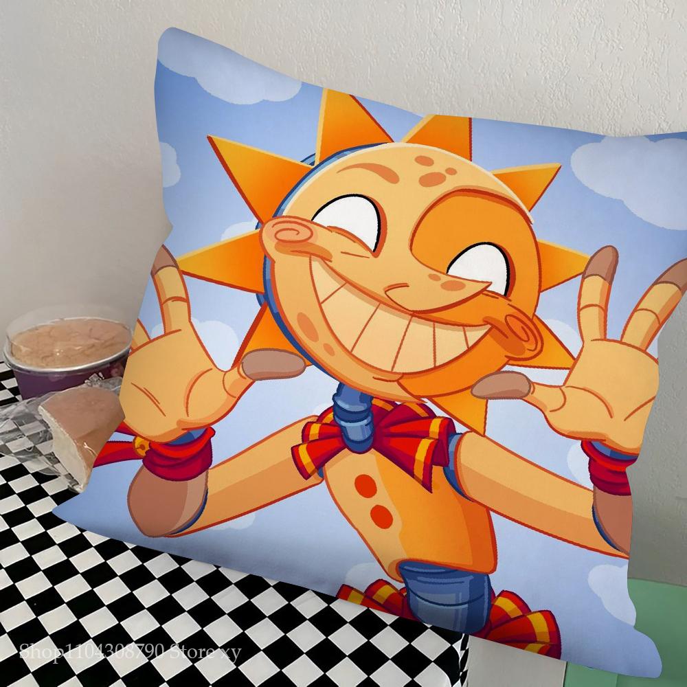 Sundrop And Moondrop Fnaf Pillow Case Square Pillow Bedroom Sofa Leisure Comfort Cushion Car Living Room Home Decoration