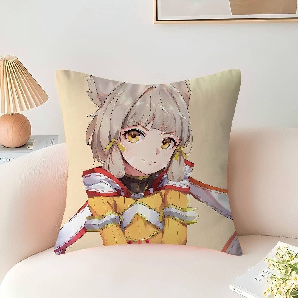 Nia Xenoblade Anime Pillow Covers Cartoon Sofa Decorative Home Double-sided Printing Short Plush Cute Cushion Cover