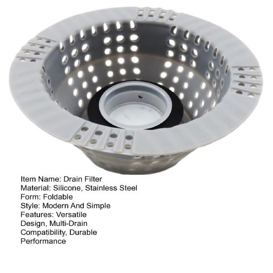 Bathtub Drain Filter Insert Stopper Hair Collector Weightened Design Bathtub Drainage Hair Trap Floor Sewer Blockage Solution