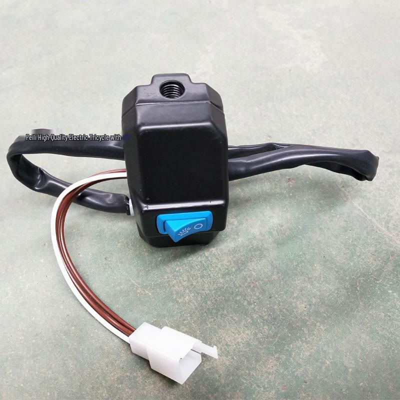 Electric Tricycle Handlebar Assembly with Headlight and Mirror Switch